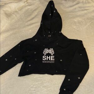 Darc Sport Cropped Hoodie with Star Accents
